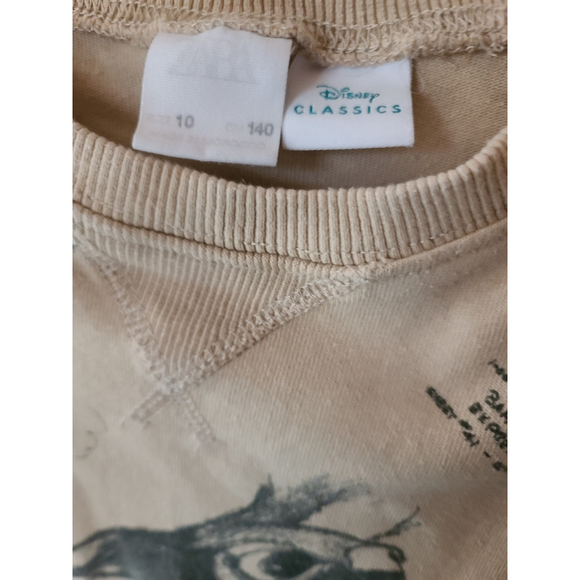 Zara Disney Bambi Thumper Dress Beige Size 10 - Picture 8 of 8